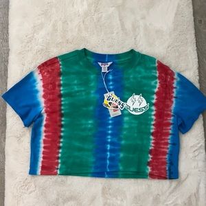 GUESS x J Balvin Tie-Dye Smile Crop Tee